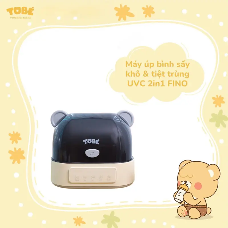 [TOBÉ x TRƯỜNG THỊNH] MÁY ÚP BÌNH SẤY KHÔ VÀ TIỆT TRÙNG UVC 2IN1 FINO MS 9140 0