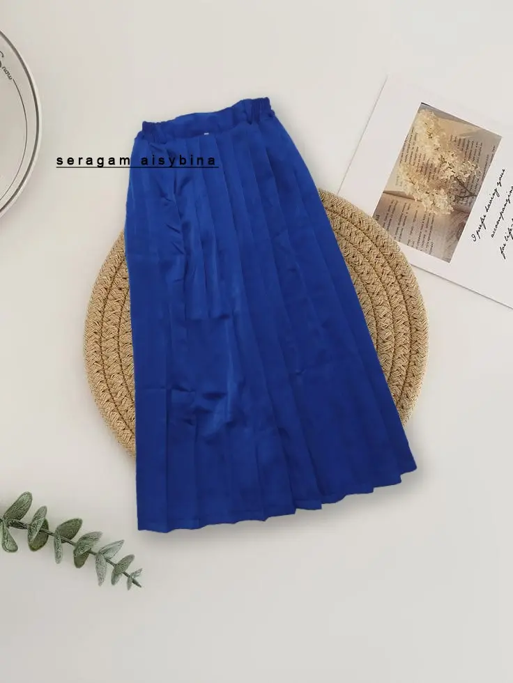 Rok SD Panjang Model Rempel Seragam Sekolah Anak Perempuan Warna Biru