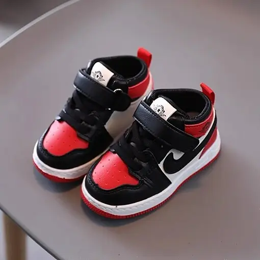 jingY New Red kid's sports casual shoes high top board shoes baby basketball sneaker box