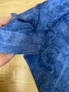 Product Review of Áo Sơ Mi Nữ Dài Tay Lụa Voan Mỏng Đính Đá Màu Xanh Dương, Xanh Lá from T**n T**g 0
