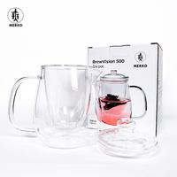 Gambar MERKO Brew Vision Tea pot 500ml infusur - Blirik wadah seduh teh full kaca dengan gagang dan tutup dari Maharaja Coffee Kota Administrasi Jakarta Pusat 4 Tokopedia