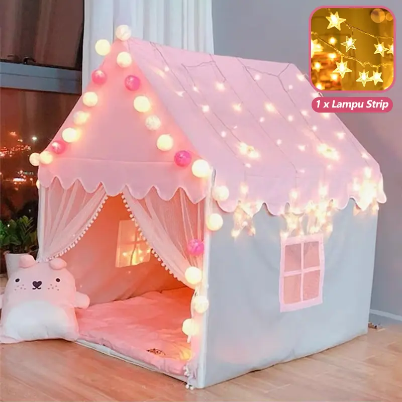 Pink + Lampu bintang kuning 3 m