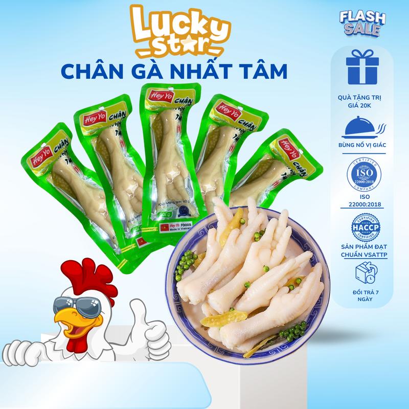 Hey Yo Combo 10 Chân Gà Cay Ớt Xanh Nhất Tâm Gói 40g Chua Cay Hút Chân Không Lucky Star Food Healthy Ngọt