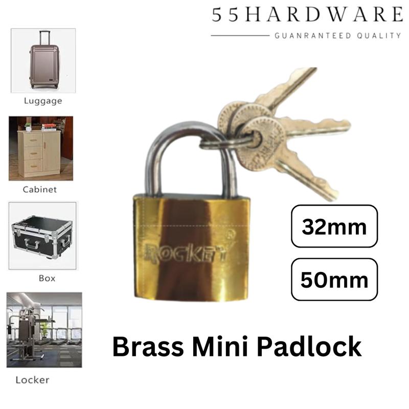 Mini Fake Lock ROCKEY 32mm 50mm Security Brass Mini Lock Padlock with keys for ...