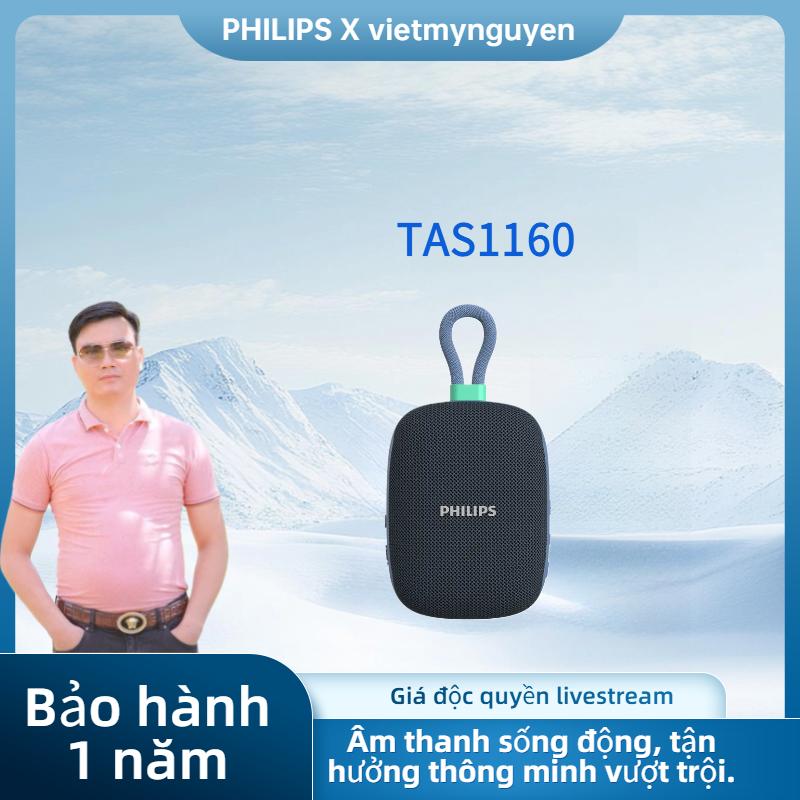   PHILIPS X vietmynguyen  Philips TAS1160 Loa Bluetooth  mini 5W | Bluetooth 5.3 | Thời lượng pin 7.5 giờ | Sạc nhanh Type-C | Đèn LED đổi màu 