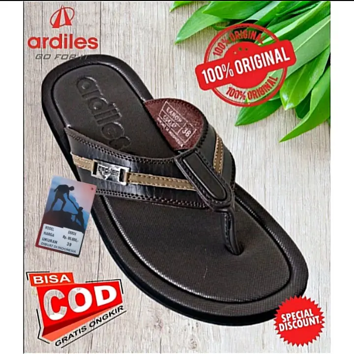 original  Sendal sandal ardiles EKRON size 38-43 / sandal cowok pria dewasa jepit kulit keren gaul original 100% branded kekinian murah Terbaru COD gratis ongkir 1
