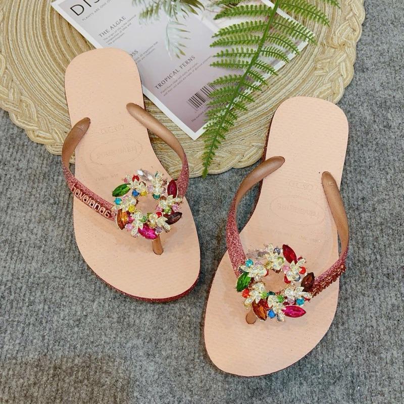  Havaianas - Dép Kim Tuyến Hồng Cho Nữ Chất Liệu Cao Su Thiên Nhiên Xinh Chân. 