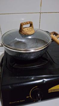 Product Review of [SPECIAL SALE] freemir Wajan Panci Kuping 24 Cm Anti Lengket Tutup Kaca Woody Marble Kitchenware [Ver3] from N**@ 0