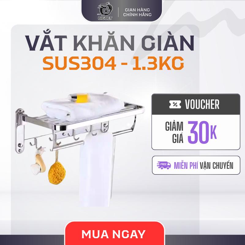  Giá Treo Khăn Nhà Tắm Đa Năng AZ-03 Vắt Khăn Giàn Đa Năng 3 in 1 Inox 304 Chân Đặc Có Móc Treo Chống Gỉ Sét Lắp Đặt Dễ Dàng Kệ Treo Nhà Tắm 
