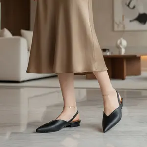 JESSY Sandal Wanita Mules Polos Tali Slingback Heels 2cm Shoes Sendal pesta Viral dengan Desain Elegan dan Nyaman