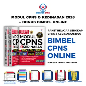 Buku CPNS dan Kedinasan 2026 + Bimbel Onlin Kisi-kisi Resmi PAN-RB HOTS dan Penalaran Soal FR Bimbel Online Mentoring CPNS 230 halaman B5 Bookpaper 55 Softcover