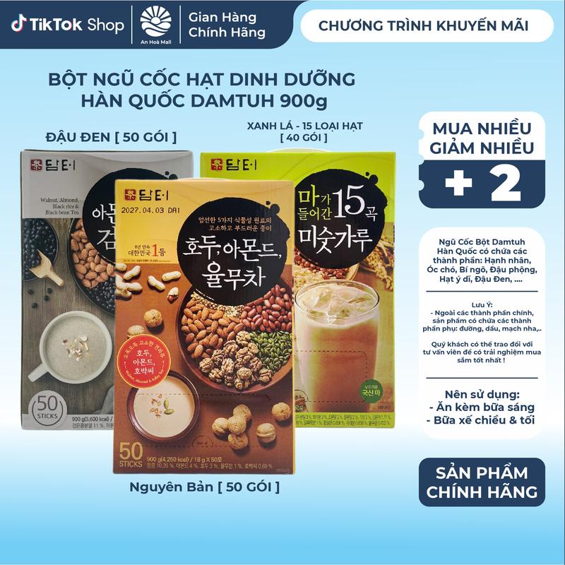 Hàng Chính Hãng Bột Ngũ Cốc Hạt Dinh Dưỡng Organic Hàn Quốc Damtuh - Nguyên Bản 15 Loại Hạt Đậu Đen Thiên Ma Bắp Đường Cỏ Ngọt