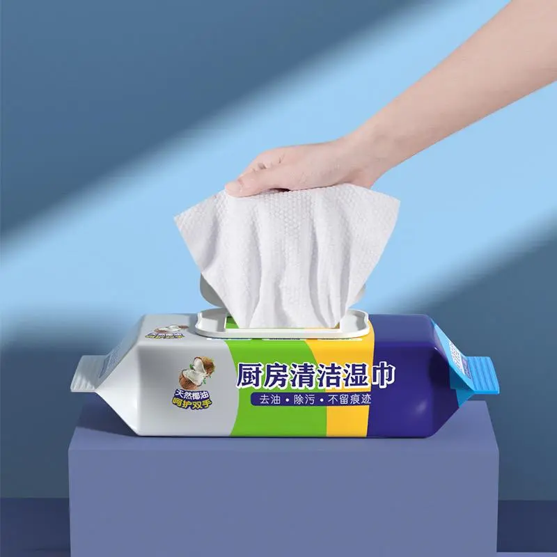 STV Tisu Basah Dapur Isi 80 Lembar Pembersih Minyak Praktis Kain Lap Basah Serbaguna Tissue Multifungsi Kitchen Wipes 6