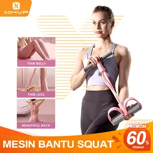 XMVP Resistance Band Multifungsi dengan Pedal, Alat Fitness Tali Tarik Elastis, Peralatan Latihan Seluruh Tubuh untuk Gym Rumah, Cocok untuk Sit-up, Yoga, dan Pelatihan Perut.