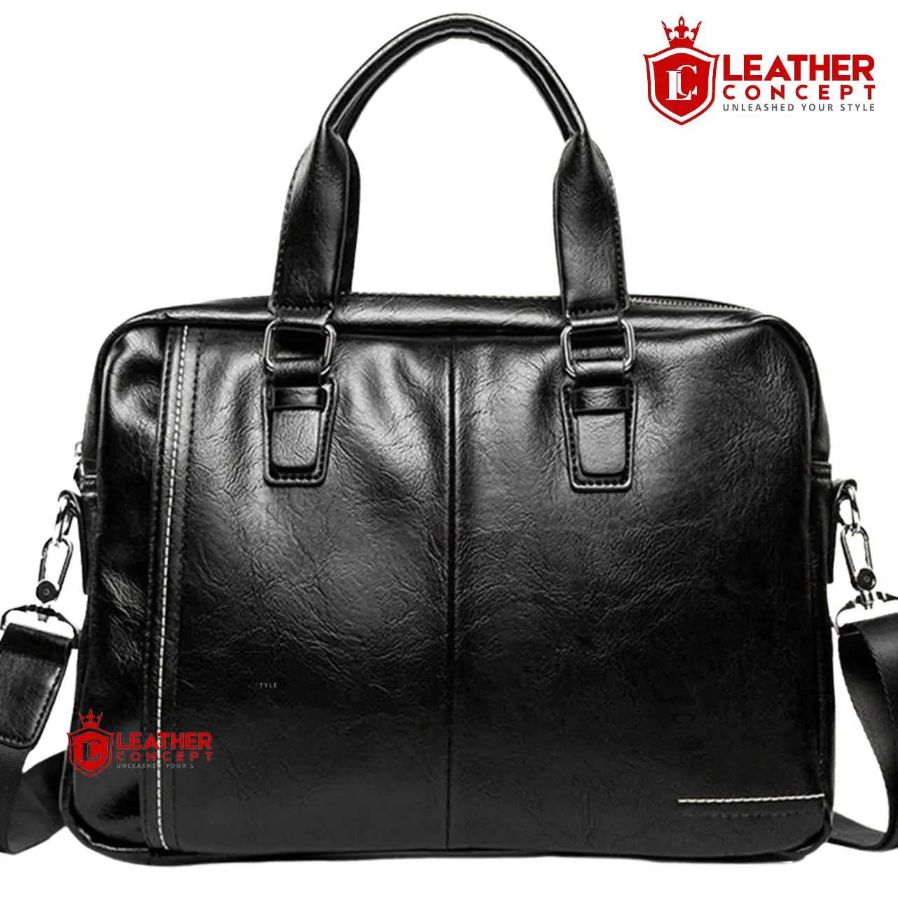 Leather Concept JASON Tas Selempang Kulit Tas Pria Kulit Tas Kerja Kantoran kulit Pria hitam