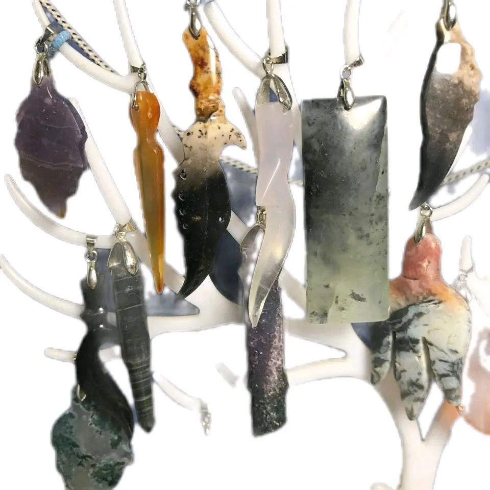 Liontin batu akik, liontin batu alam pria dan wanita, dari material batu alam, Agate, Rings