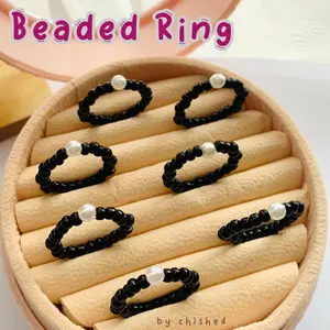 Cincin Manik Mutiara/ Beaded Ring Cincin Hitam