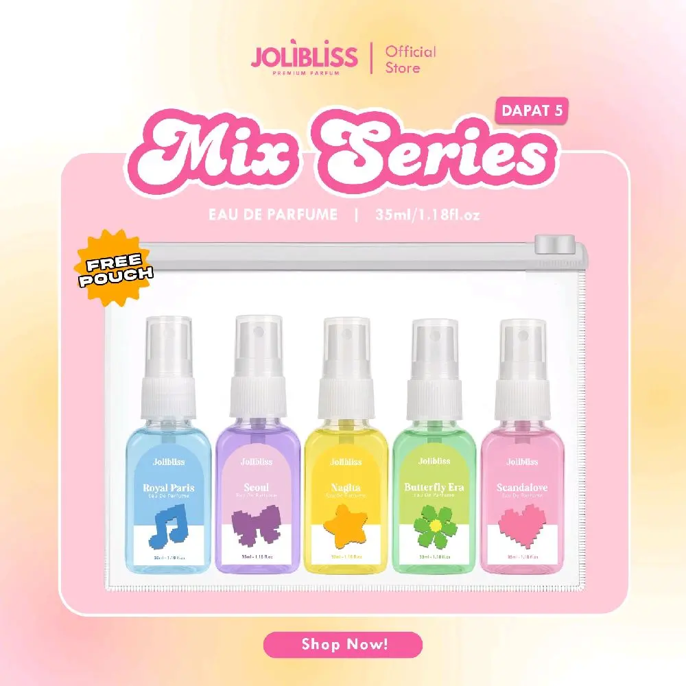 DAPAT 5 Parfum Jolibliss Mix Series Royal Paris Seoul Nagita Butterfly Era Eau De Parfum 35ml Aroma Fresh Elegan Mewah