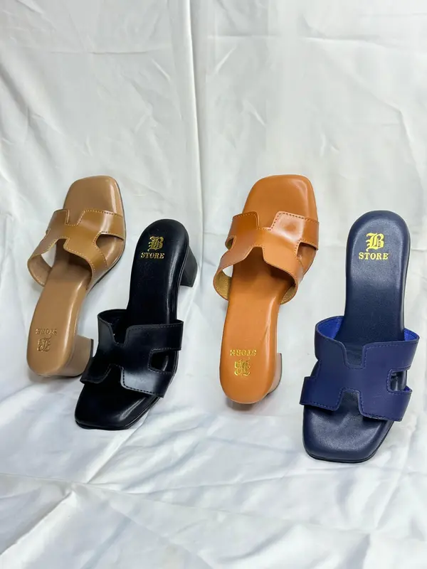B2- TDR  Sendal Heels Slop Wanita 5 cm Kekinian (Tersedia Size 36-44) 0