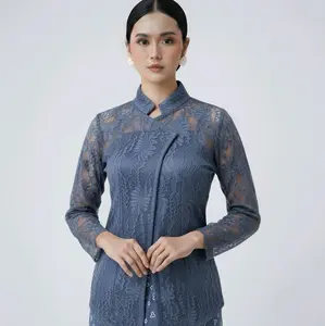 (Free Bross) Kebaya Janggan Modern Premium Brokat Elegant Set/ Atasan wisuda Lamaran Kondangan