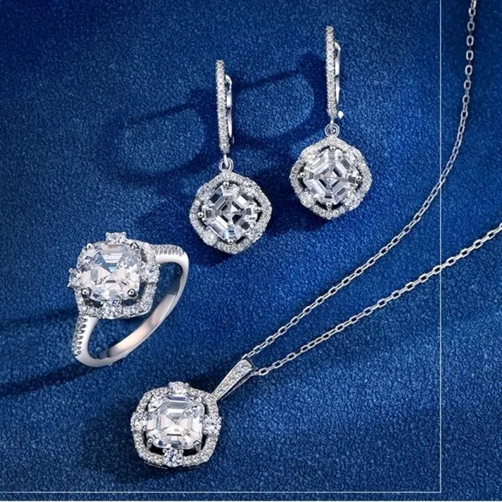 Bộ trang sức dự tiệc 3 món bạc cao cấp sáng bóng bền màu Bảo Hân Silver