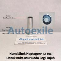 Gambar Kunci Shok Heptagon 16.5 mm Untuk Buka Mur Roda Segi Tujuh Max Guard 16,5 mm - Chrome dari Autoexile Kota Medan 1 Tokopedia