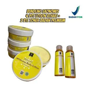 (6 PCS) BUNDLING HEMAT - DAPAT 4 POT LOTION ATHARI PLUS 2 BOTOL TONER BADAN PREMIUM
