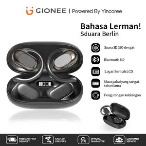 Yincoree B06 earphone bluetooth 6.0 Nirkabel Tampilan LED Binaural Tahan Air Earphone Pengurang Kebisingan HIFI Olahraga Stereo Peredam Kebisingan Headphone Penundaan Mikrofon Panggilan HD Musik Permainan Olahraga Headphone