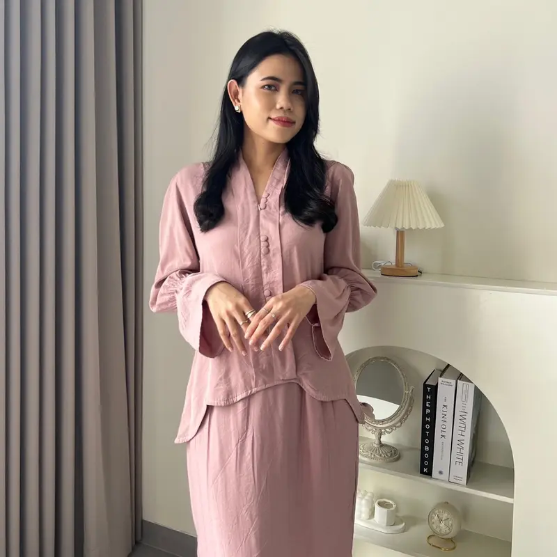 Hoolaqueen - Nameera Set Kurung - One Set Kurung Melayu - Set Rok Baju Kurung Kondangan Dewasa 7