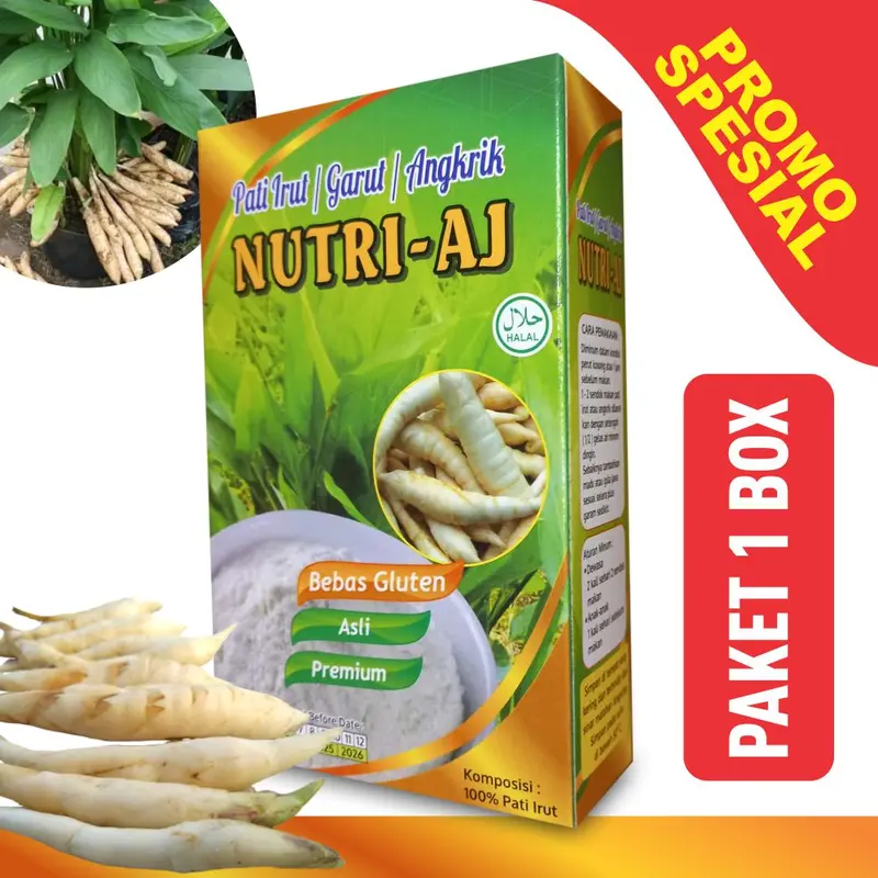 Pati Irut-Garut-Angrik-Nutri-Aj-Bebas Gluten Organik Tepung Bahan Bebas gula 0