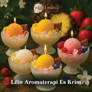 Eclat Ice Cream Candle 450g Soy Wax | Lilin Aromaterapi Lucu Aesthetic Dessert Room Decor ES029