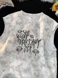 Rompi tie-dye gaya Amerika untuk pria dan wanita, desain unik, kaos tanpa lengan, rompi olahraga dan kebugaran, gaya baru 2026, rompi tie-dye olahraga serbaguna untuk pria dan wanita.