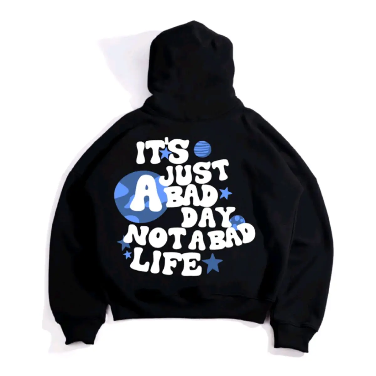 Hoodie Boxy Oversize Not A Bad Life Unisex Pria Wanita Fleece High Quality Katun Fleece Sweater Distro Tangan Panjang