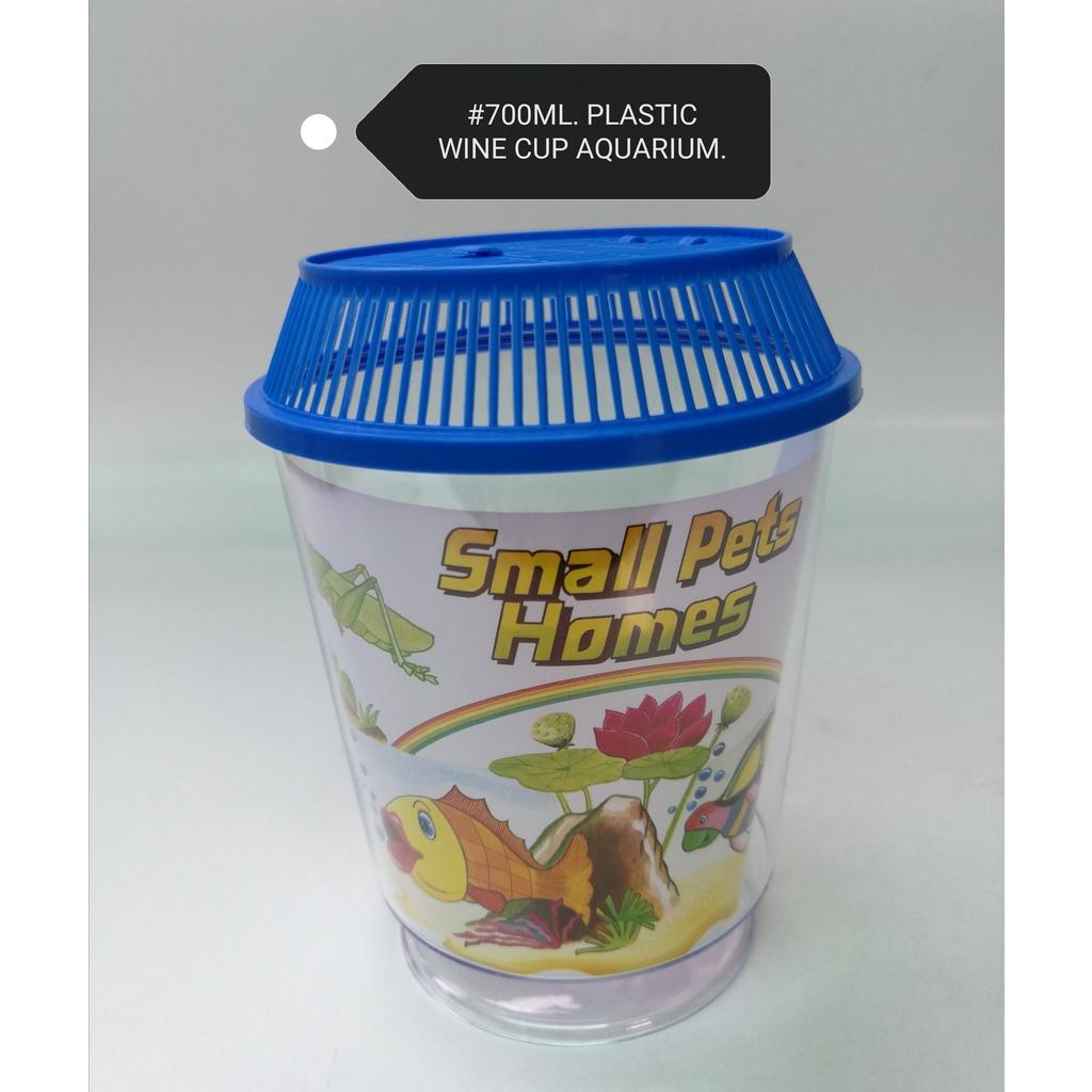 Aquarium Plastic Wine Cup 700ml Fish Tank [Random Color]