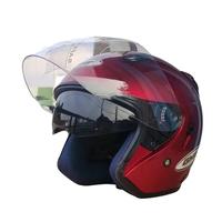 Gambar helm half face double visor GMT/NIELS Maroon Helm Motor SNI murah bisa COD Kaca Motorcycle dari Agus Marco Kota Bekasi 1 Tokopedia