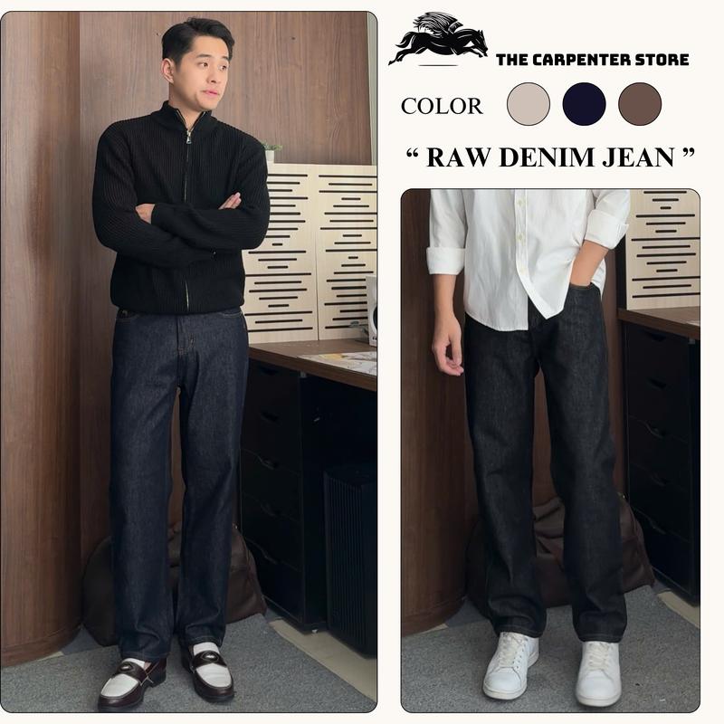 RAW DENIM JEANS The Carpenter - Quần jean nam cao cấp Form suông đứng vải Denim mềm mại, co dãn, Không Phai màu.