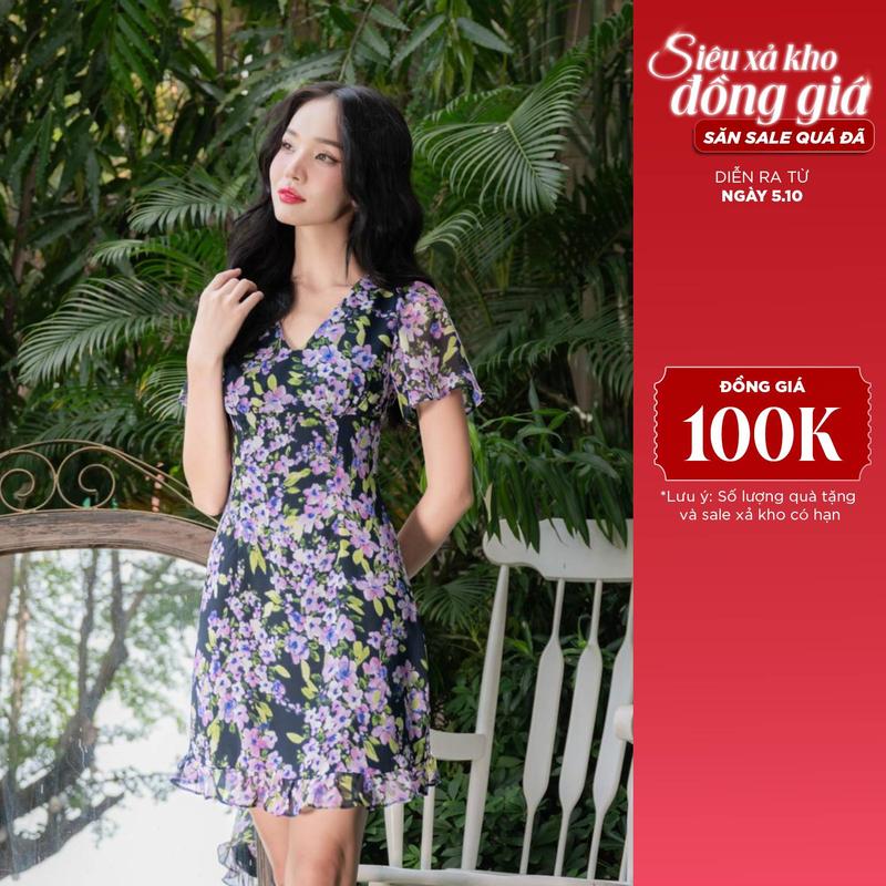 Đầm mini voan hoa thời trang Maybi Nữ Women