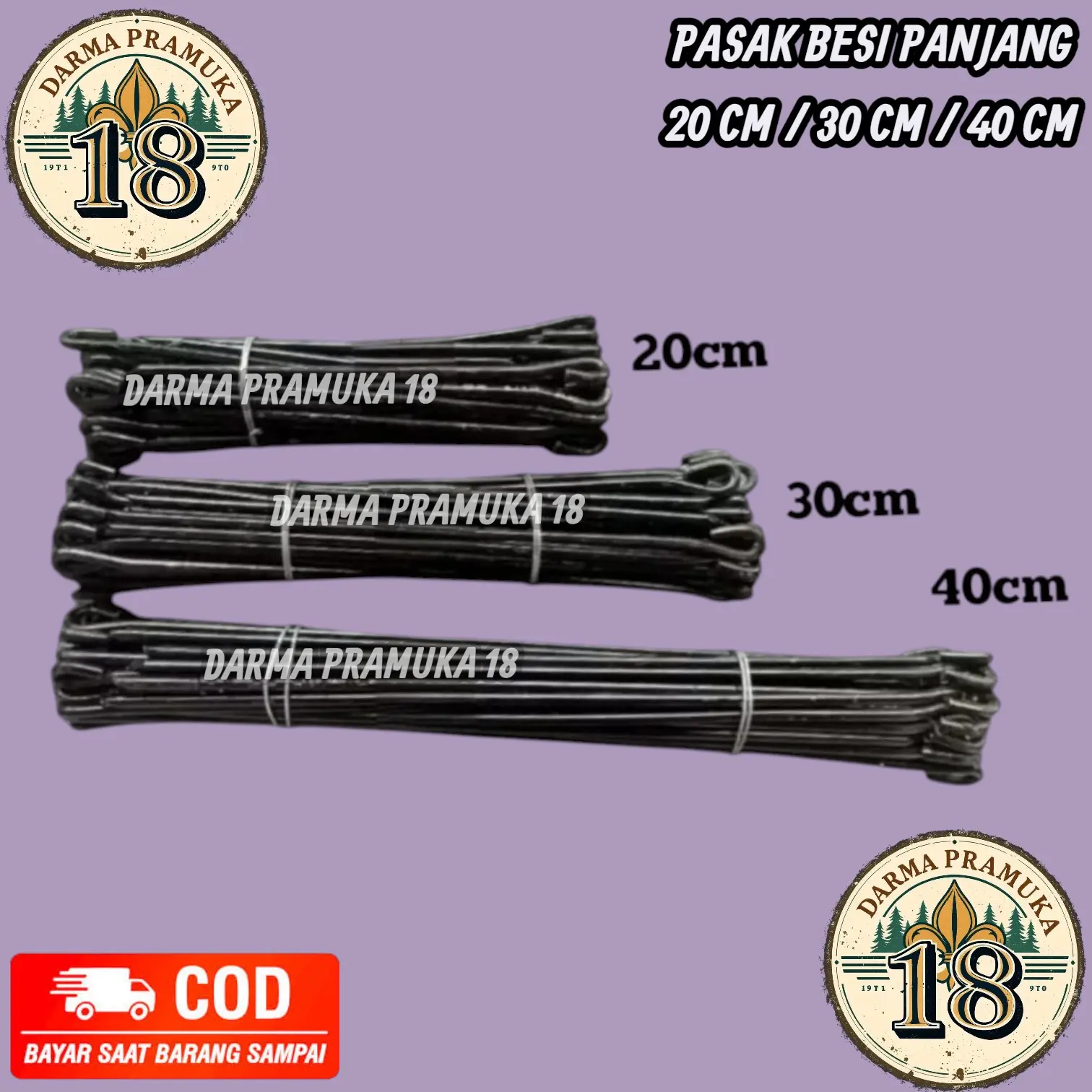 Patok Besi Tenda / Pasak Tenda 20cm 30cm 40cm Bijian
