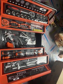 Product Review of 85PCS Tool Box (5 YEARS WARRANTY) Heavy Duty Cantilever Metal 85 PCS Set Ratchet Spanner ¼” & ½” Alloy Hardware from F**🔥 3