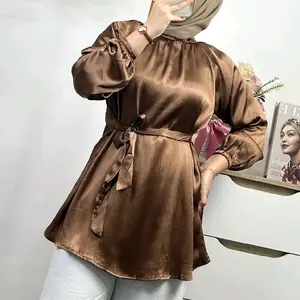 LOLA BLOUSE SHIMMER CRADENZA SILK PREMIUM atasan tali wanita lengan serut exclusive mewah