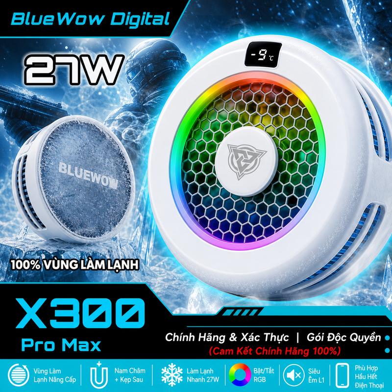 BlueWow X300 ProMax – Quản nhiệt điện thoại bằng nam châm và kẹp, quạt làm mát…