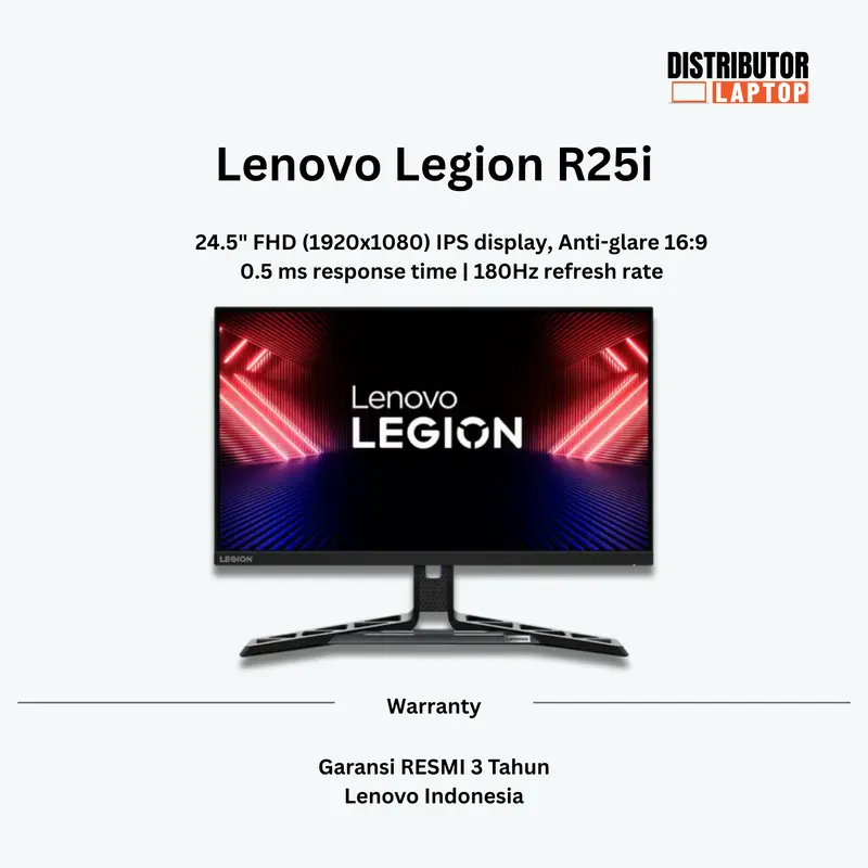 Lenovo Legion R25i-30 Monitor Gaming 25" FHD IPS 180Hz 0.5ms FreeSync 0
