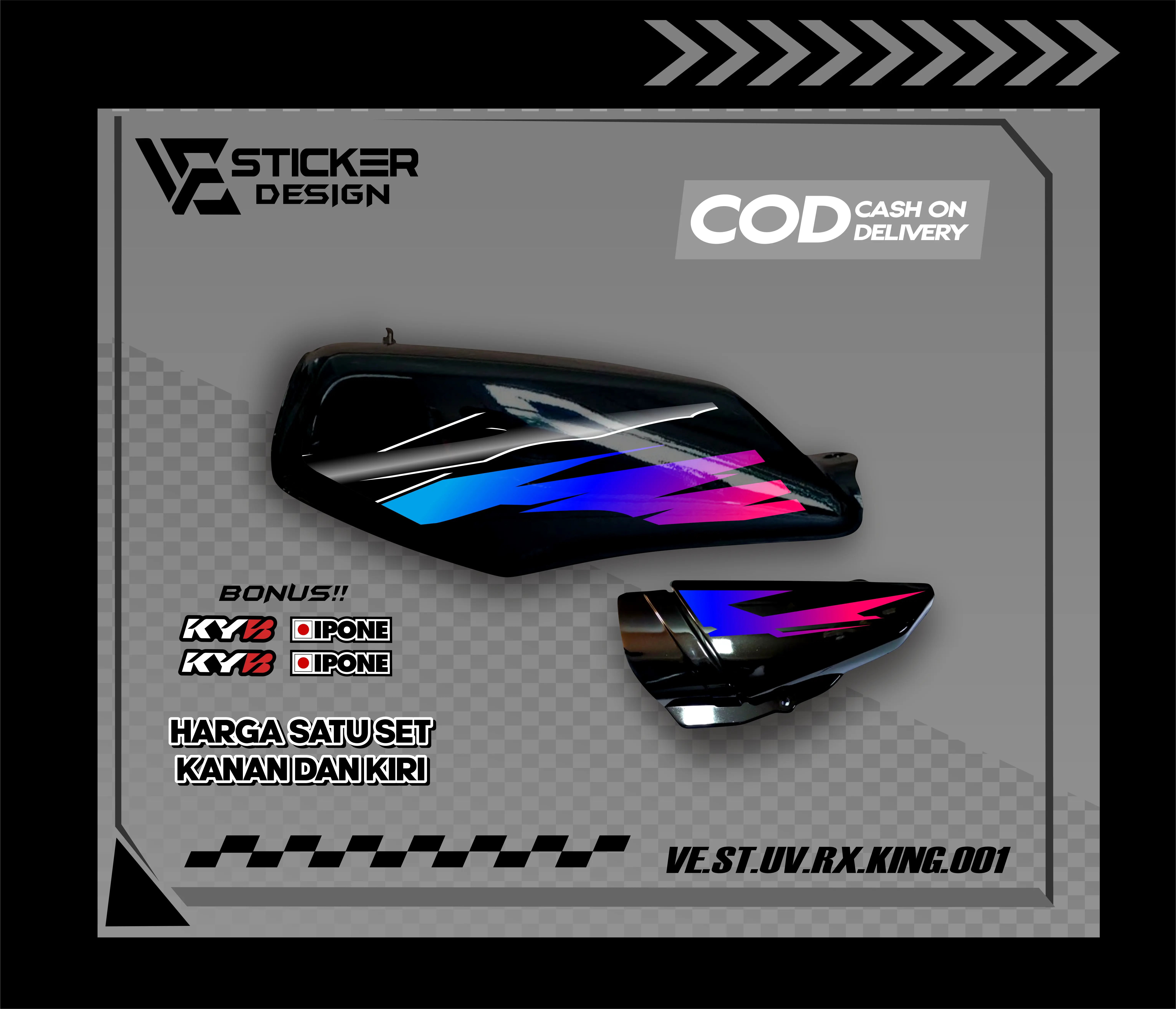 Sticker Striping Rx King - Stiker Transaparan Uv Rx King VE 01