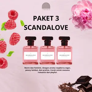 Juragan Parfum Indonesia Beli 1 Dapat 3 Parfum Scandalove Wanita 35 Ml Eau De Parfume Aroma Tahan Lama Wangi Perfume Black Laki-Laki Perempuan Pria Promo Spesial
