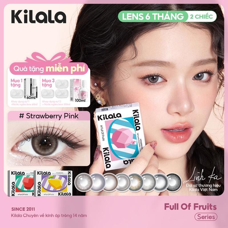 Kính áp tròng Kilala lens 6 tháng màu Nâu Xám Hồng Lam DIA 14.2mm độ cận 0-7 lens có giãn tròng vừa phải được Linh Ka yêu thích Nữ Women [Lens được Linh Ka lựa chọn Linh Ka]