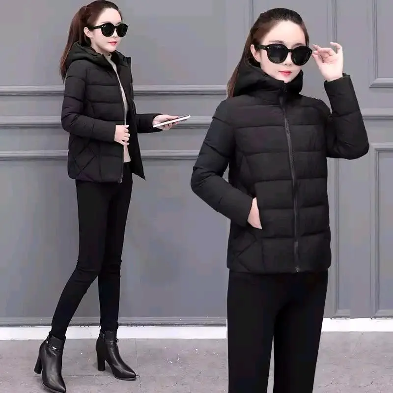 Jaket Wanita Winter Taslan ZN Waterproof & Windproof - Warna Hitam/Pink/Biru Denim/Abu/Broknwhite/Merah Bata/Biru Navy - Size S-XXL - High Tebal Nyaman Cewek Panjang Parka Blazer Parasut Bulu 1