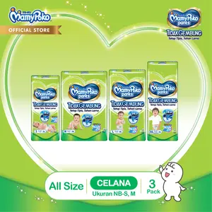3 Ball MamyPoko Pants X-tra Kering Slim Tidak Gembung Popok Celana All Size