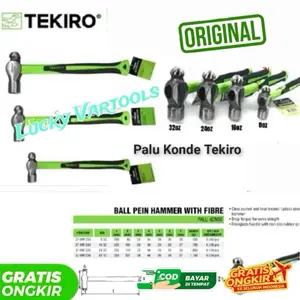 PALU KONDE TEKIRO BALL PEIN HAMMER WITH FIBRE 8 OZ 16 OZ 24 OZ 32 OZ TOOLS ALAT PERKAKAS BANGUNAN