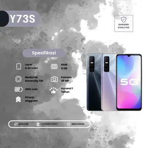 SMARTPHONE Y73S (5G) RAM 8/256 GB Layar 6.44 Inci Baterai 4.100 mAh Kamera 50 MP + 16 MP Garansi 1 Tahun Original