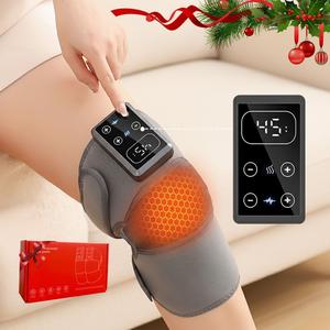Masajeador de rodilla inalámbrico con calor y vibración, masajeador de rodilla eléctrico calefactable con 5 niveles de calor y 3 modos de vibración, regalos para hombres y mujeres